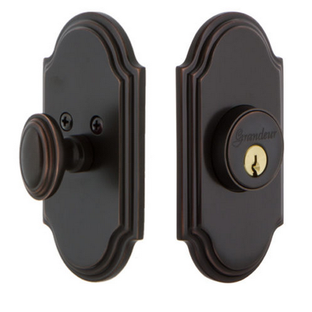 Grandeur Arc Single Cylinder Deadbolt Timeless Bronze