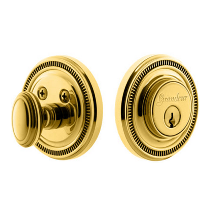 Grandeur Soleil Single Cylinder Deadbolt Lifetime Polished Brass 