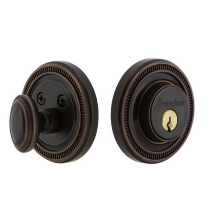 Grandeur Soleil Single Cylinder Deadbolt Timeless Bronze