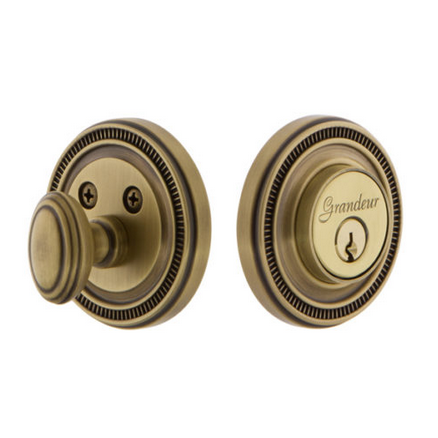 Grandeur Soleil Single Cylinder Deadbolt Vintage Brass