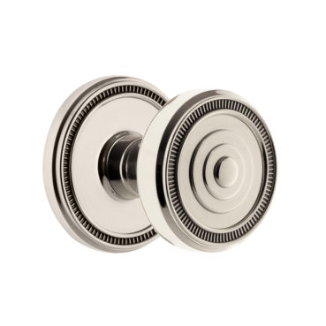 Grandeur Soleil Door Knob Set with Soleil Rose Polished Nickel