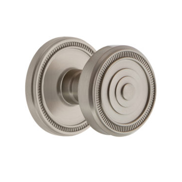 Grandeur Soleil Door Knob Set with Soleil Rose Satin Nickel