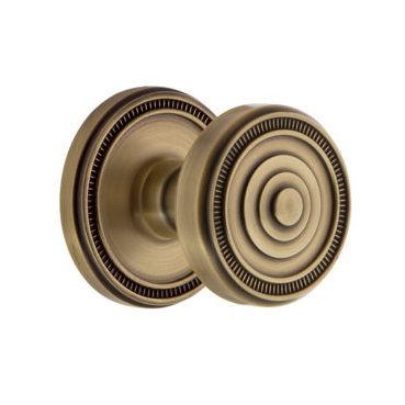 Grandeur Soleil Door Knob Set with Soleil Rose Vintage Brass