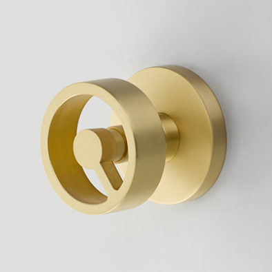 Emtek 5109SPKUS4 Spoke Studio Brass Door Knob Set Satin Brass