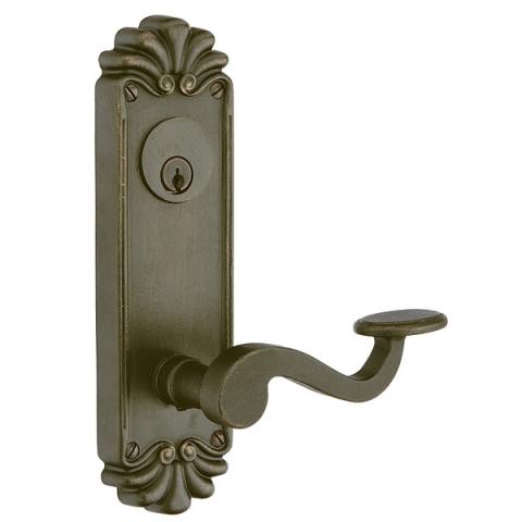 Emtek 6020, 6021, 6025 #16 Style 8-1/4" Keyed Sideplate Medium Bronze Patina 