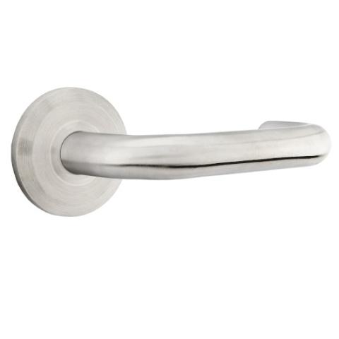 Emtek Cologne Door Lever Set with Beveled Rosette Brushed Stainless Steel 