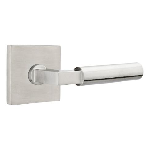 Emtek Hercules Door Lever with Square Rose Satin Steel (SS)