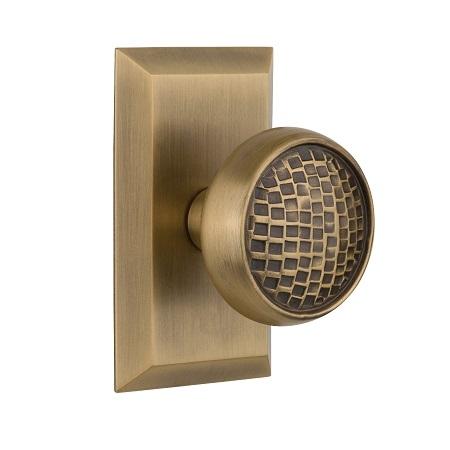 Nostalgic Warehouse Studio Plate with Craftsman Knob Antique Brass 