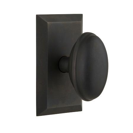 Nostalgic Warehouse Studio Plate with Homestead Knob Oil Rubbed Bronze 