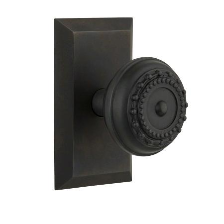 Nostalgic Warehouse Studio Plate with Meadows Knob Oil Rubbed Bronze 