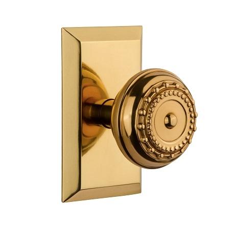 Nostalgic Warehouse Studio Plate with Meadows Knob Polished Brass 