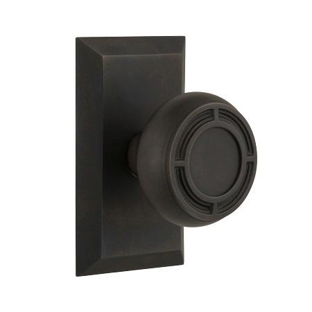 Nostalgic Warehouse Studio Plate with Mission Knob Set Oil Rubbed Bronze 