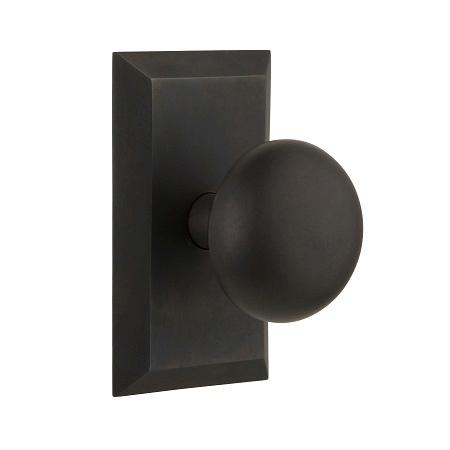 Nostalgic Warehouse Studio Plate with New York Knob Oil Rubbed Bronze 