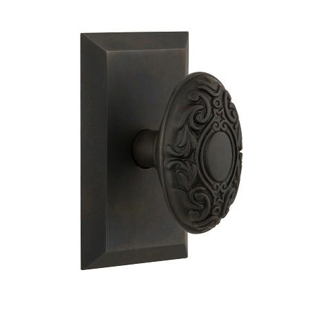 Nostalgic Warehouse Studio Plate with Victorian Knob Oil Rubbed Bronze 