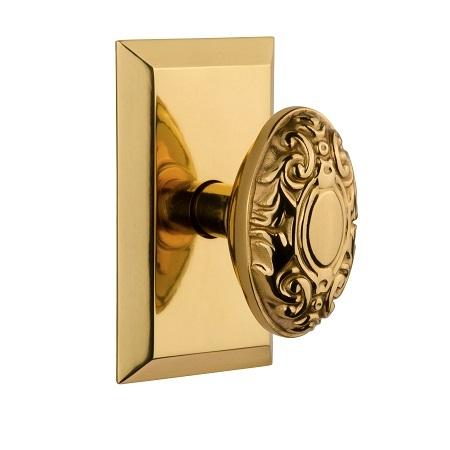 Nostalgic Warehouse Studio Plate with Victorian Knob Polished Brass 