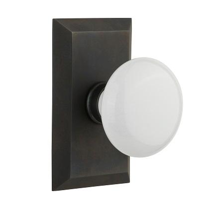 Nostalgic Warehouse STUWHI Studio Plate with White Porcelain Knob