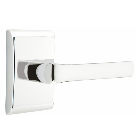 Emtek Spencer Modern Lever Set with Neos Rose Polished Chrome