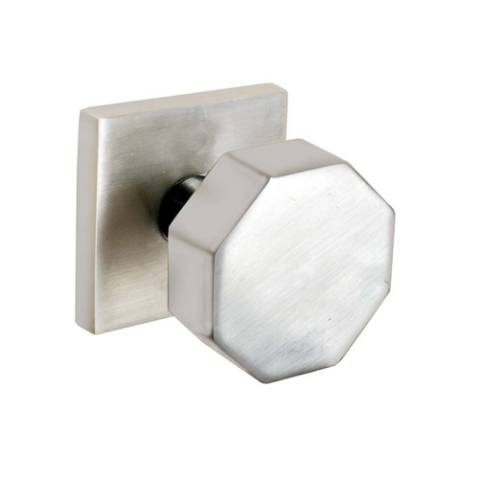 Emtek Stainless Steel Octagon Door Knob Set with Square Rose 