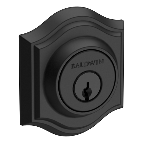 Baldwin Reserve Traditional Arch Deadbolt shown in Satin Black (190)