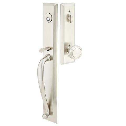 Emtek 4415, 4425, 4405 Jefferson Handleset with Norwich Knob Satin Nickel 