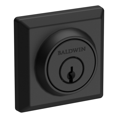 Baldwin Reserve Traditional Square Deadbolt (TSD) shown in Satin Black (190)