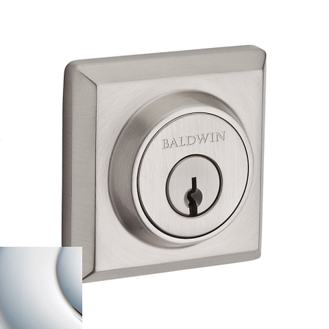 Baldwin Reserve Traditional Square Deadbolt (TSD) shown in Polished Chrome (260)