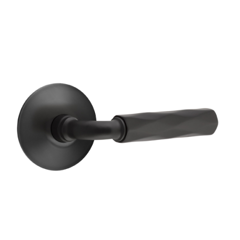 Emtek Select Tribeca Door Lever Set with R-Bar Stem w/Modern Rose Flat Black