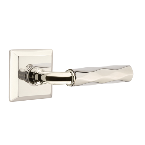 Emtek Select Tribeca Door Lever Set with R-Bar Stem w/Quincy Rose Polished Nickel