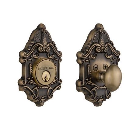 Nostalgic Warehouse Victorian Single Cylinder Deadbolt Antique Brass (AB)