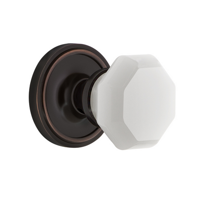 Nostalgic Warehouse Waldorf White Milk Knob with Classic Rose Timeless Bronze