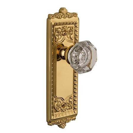 Granduer Windsor Backplate with Chambord Knob Polished Brass 