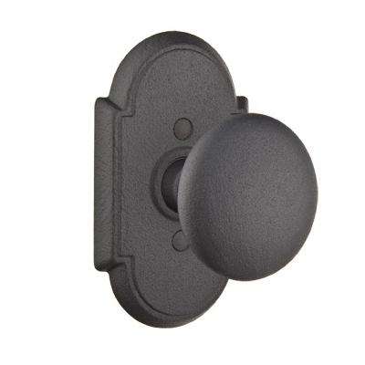 Emtek Jamestown Door Knob Set with #1 Rosette Flat Black