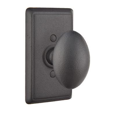 Emtek Savannah Door Knob Set with #3 Rose Flat Black (FB)