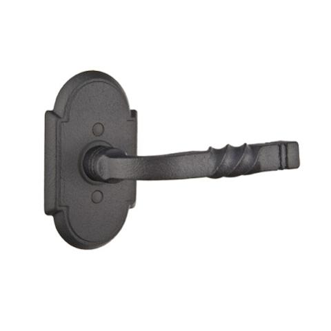 Emtek San Carlos Door Lever with #1 Rosette Flat Black (FB)