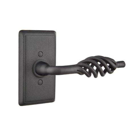 Emtek Lafayette Door Lever with #3 Rosette Flat Black (FB)