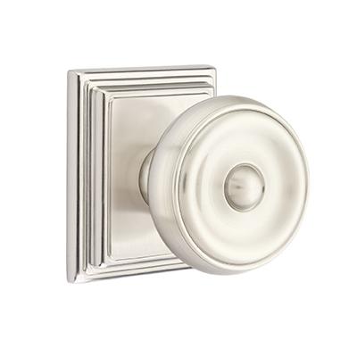 Emtek Waverly Door Knob with Wilshire Rose Satin Nickel (US15)