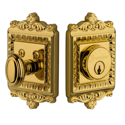 Grandeur Windsor Single Cylinder Deadbolt Lifetime Brass (LB)