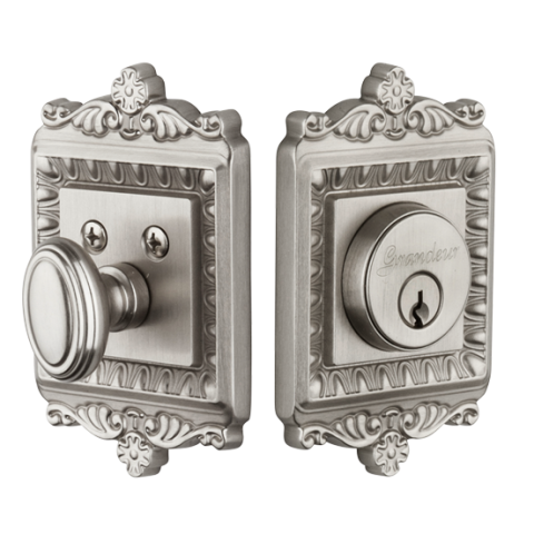 Grandeur Windsor Single Cylinder Deadbolt Satin Nickel (SN)