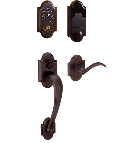 Baldwin Keyless Boulder Handleset with Beavertail Lever Venetian Bronze (112)