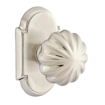 Emtek Melon Door knob with #8 Rose Satin Nickel (US15)