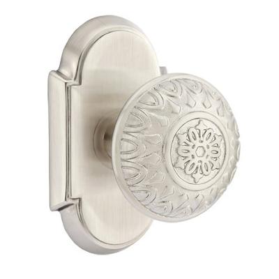 Emtek Lancaster Door knob with #8 Rose Satin Nickel (US15)