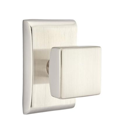 Emtek Square Door Knob Set with Neos Rose Satin Nickel (US15)