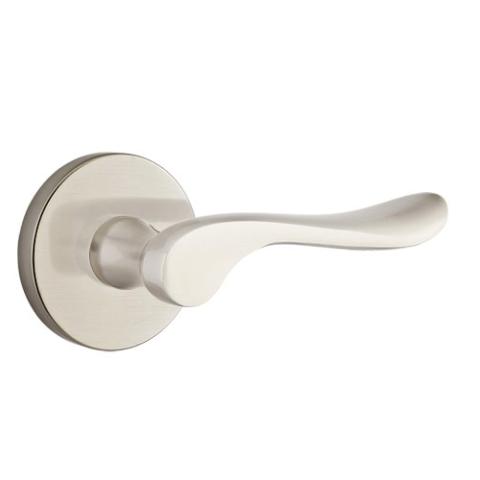 Emtek Luzern Door Lever Set with Disk Rose Satin Nickel (US15)