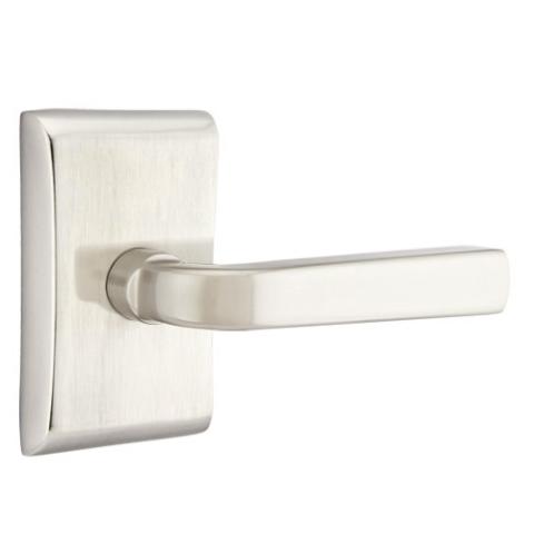 Emtek Sion Door Lever Set with Neos Rose Satin Nickel (US19)