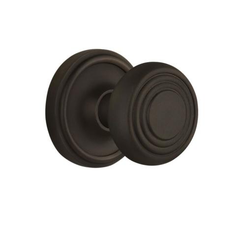 Nostalgic Warehouse CLADEC Deco Knob Set with Classic Rose Oil Rubbed Bronze 