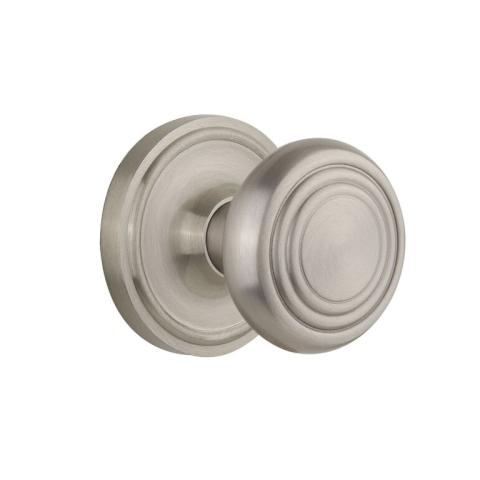 Nostalgic Warehouse CLADEC Deco Knob Set with Classic Rose Satin Nickel 