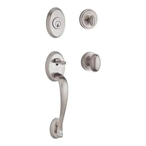 Baldwin Reserve Columbus Handleset shown in Satin Nickel (150)