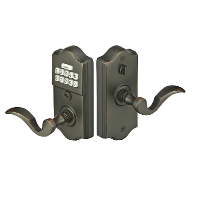 Emtek Keypad Brass Leverset w/ Cortina Lever Oil Rubbed Bronze (US10B)