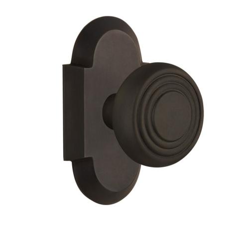 Nostalgic Warehouse Cottage Plate with Deco knob Oil Rubbed Bronze (OB)