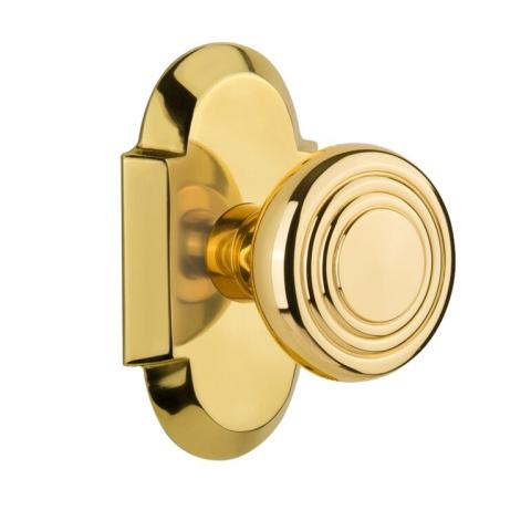 Nostalgic Warehouse Cottage Plate with Deco knob Polished Brass (PB)